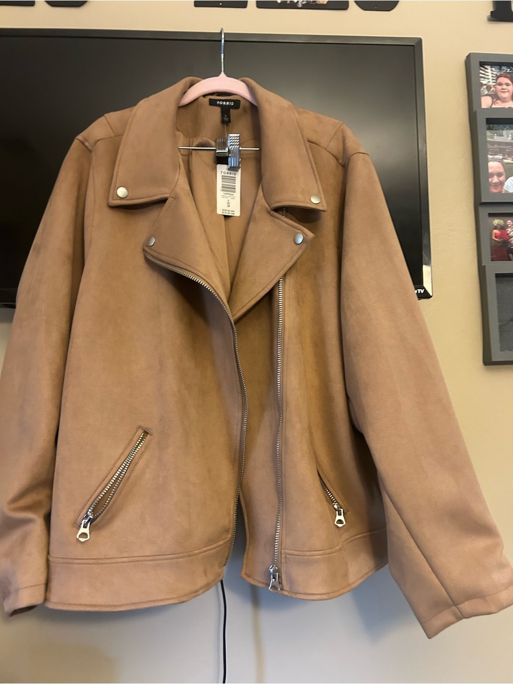 torrid Camel Tan Suede Moto Jacket